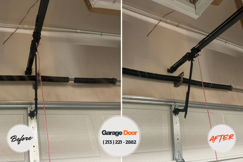Before and after: garage door repair Jamestown, NY